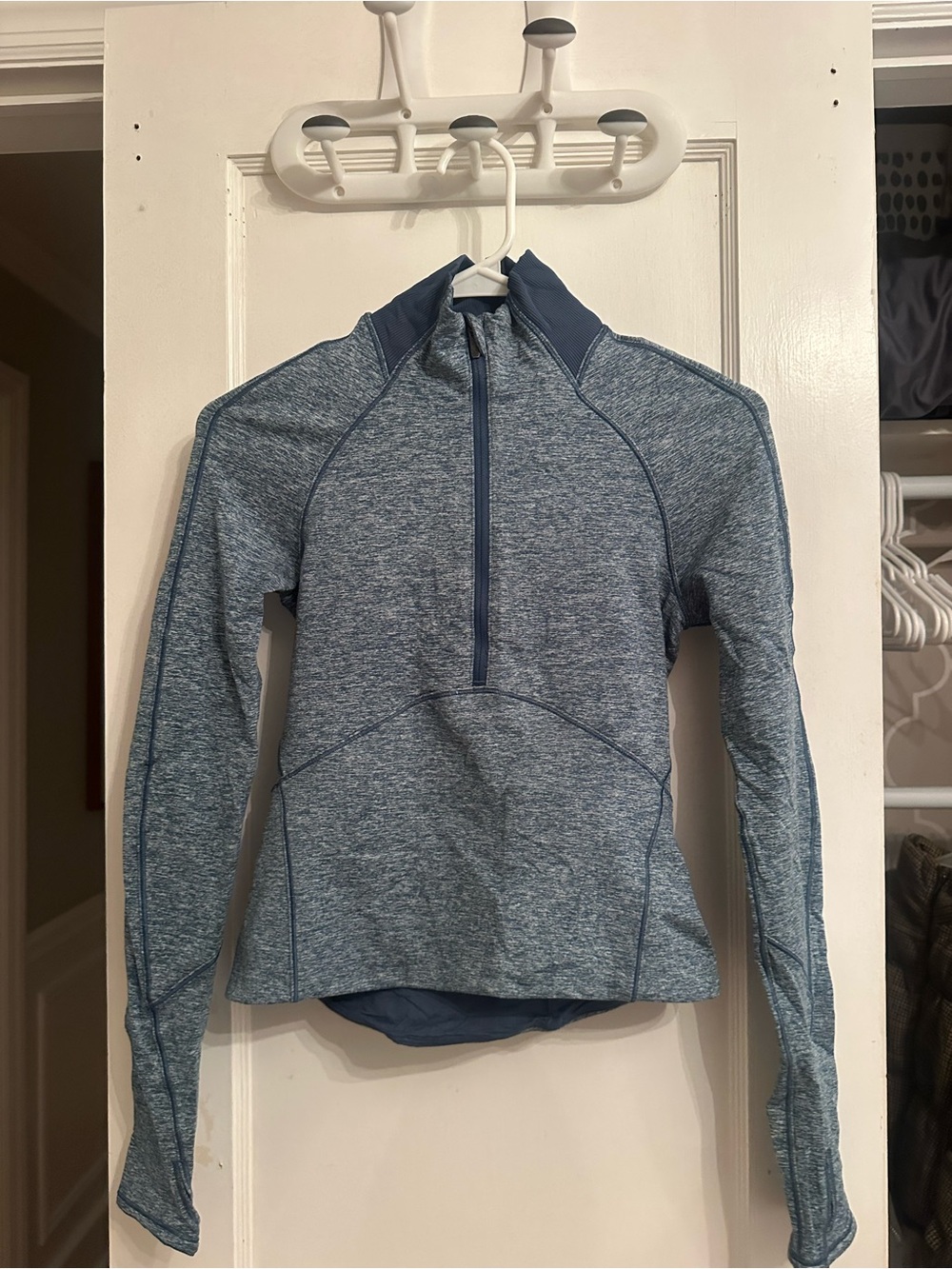Lululemon Women’s Blue Heather Quarter-Zip Performance Top